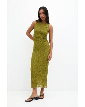 Pull&Bear Sleeveless Lace Midi Dress - Green