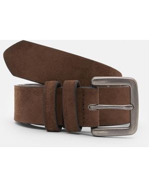 Pull&Bear Faux Suede Belt - Brown