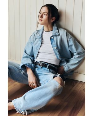 Pull&Bear Worker Denim Overshirt - Blue