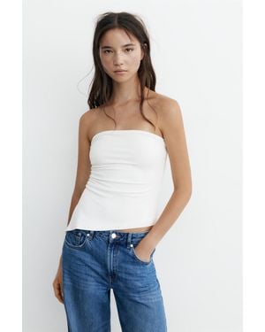 Pull&Bear Asymmetric Bandeau Top - White