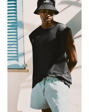 Pull&Bear Stwd Swim Shorts - Black
