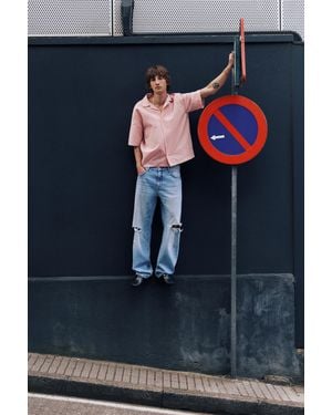 Pull&Bear Kurzarmhemd Mit Karomuster - Pink