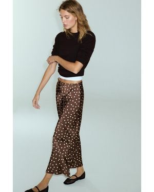 Pull&Bear Satin Drawstring Midi Skirt - Multicolour