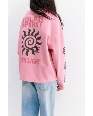 Pull&Bear Long Sleeve Sun T-Shirt - Pink