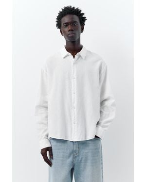 Pull&Bear Linen Blend Shirt - White