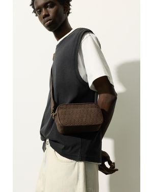 Pull&Bear Stwd Embossed Crossbody Bag - Brown