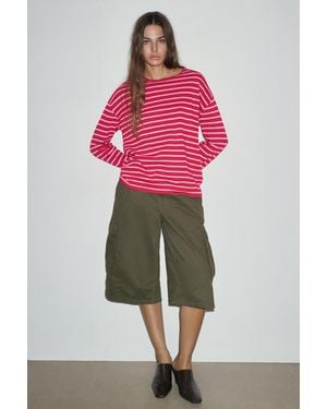 Pull&Bear Oversize Long Sleeve T-Shirt - Pink