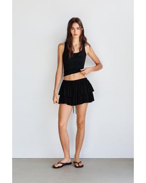 Pull&Bear Flache Rauleder-Sandalen - Braun