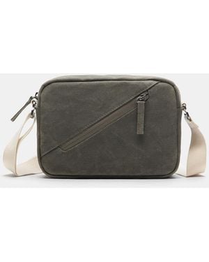 Pull&Bear Distressed Crossbody Bag - Grey