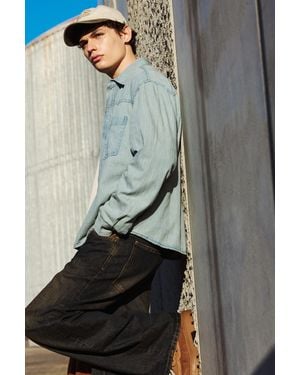 Pull&Bear Cowboy Striped Shirt - Grey
