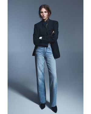 Pull&Bear High-Waist Wide Straight-Leg Jeans - Blue