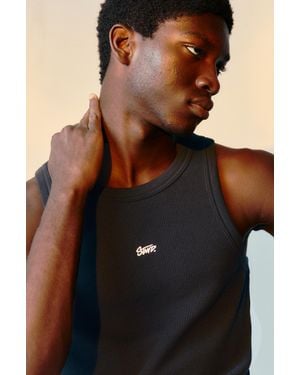 Pull&Bear Stwd Waffle-Knit Vest - Black