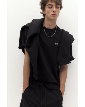 Pull&Bear Short Sleeve Logo Sweatshirt - Black