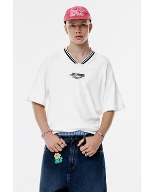 Pull&Bear Stwd Hockey T-Shirt - White