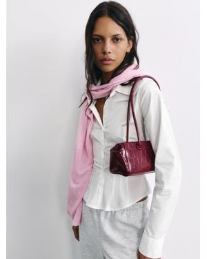 Pull&Bear Schultertasche Mit Struktur - Lila