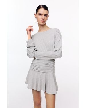 Pull&Bear Short Gathered Dress - White