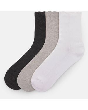 Pull&Bear Pack 3 Paar Socken Wellen - Weiß