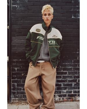 Pull&Bear Pufferjacke Mit Racing-Grafik - Grau