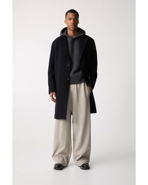 Pull&Bear Wool Blend Coat - Black