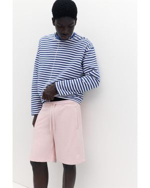 Pull&Bear Bermuda Jogger With Logo - Pink