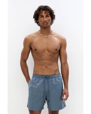 Pull&Bear Regular-Badeshorts Mit Logo Am Bund - Blau