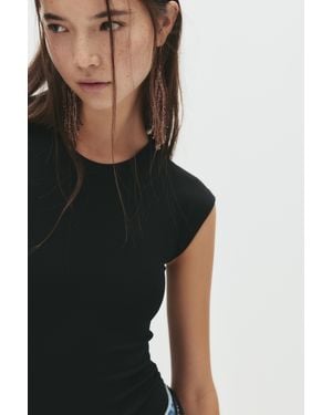 Pull&Bear Short Sleeve Bodysuit - Black