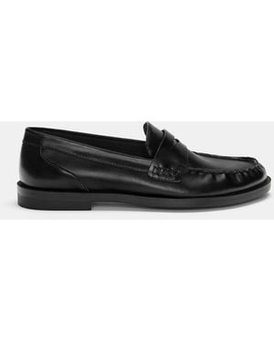 Pull&Bear Gathered Loafers - Black