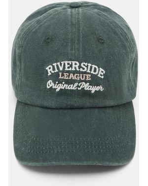 Pull&Bear Riverside Embroidered Cap - Green