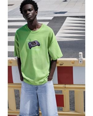 Pull&Bear Stwd Controller Graphic T-Shirt - Green