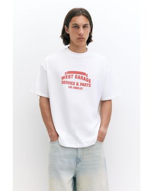Pull&Bear West Garage Boxy T-Shirt - White