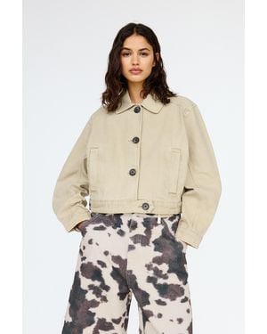 Pull&Bear Worker Jacket With Buttons - Natural