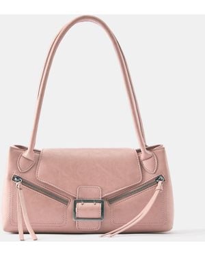 Pull&Bear Schultertasche Mit Schnalle Und Reißverschlüssen - Pink