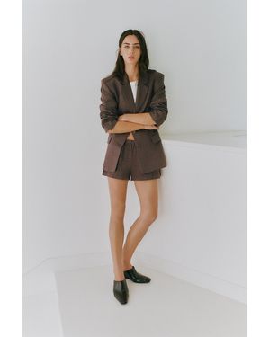 Pull&Bear Taillierter Blazer Aus 100% Leinen - Mehrfarbig