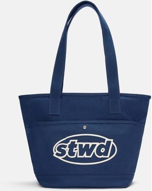 Pull&Bear Stwd-Shopper-Tasche Aus Canvas - Blau