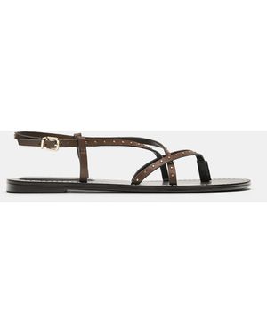 Pull&Bear Flat Studded Sandals - Blue