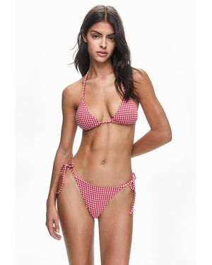Pull&Bear Gingham Bikini Bottoms - Red