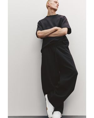 Pull&Bear Balloon Interlock Tracksuit Trousers - Black