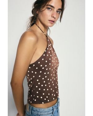 Pull&Bear Satin Halter Top - Multicolour