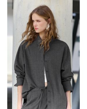 Pull&Bear Pinstripe Shirt - Grey