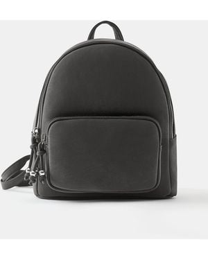 Pull&Bear Rucksack Mit Gummiertem Finish - Schwarz