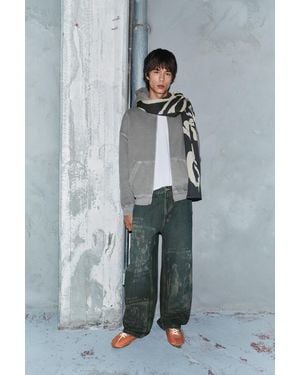 Pull&Bear Baggy-Jeans Mit Grafik - Blau