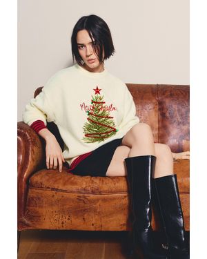 Pull&Bear Christmas Tree Jumper - Orange