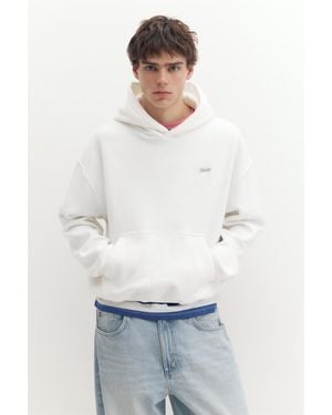 Pull&Bear Stwd Boxy Fit Hoodie - White