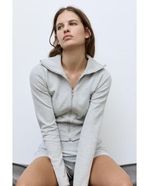 Pull&Bear Jas Mit Reißverschluss - Grau