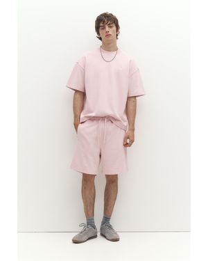 Pull&Bear Bermuda Jogger With Logo - Pink