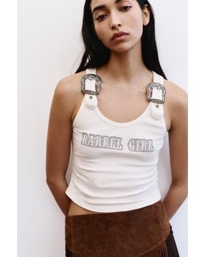 Pull&Bear Montserrat Messeguer Tank Top - White