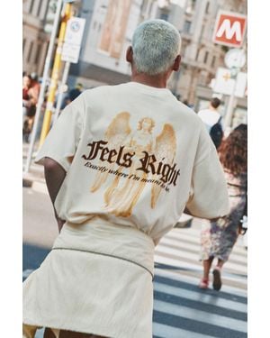 Pull&Bear T-Shirt Im Relaxed-Fit Mit Schriftzug - Grau