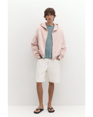 Pull&Bear Relaxed Baggy Denim Bermuda Shorts - Natural