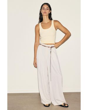 Pull&Bear Darted Smart Trousers - Natural