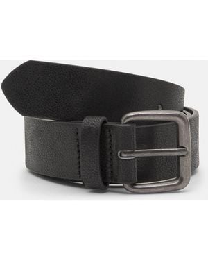 Pull&Bear Leather Effect Belt - Black